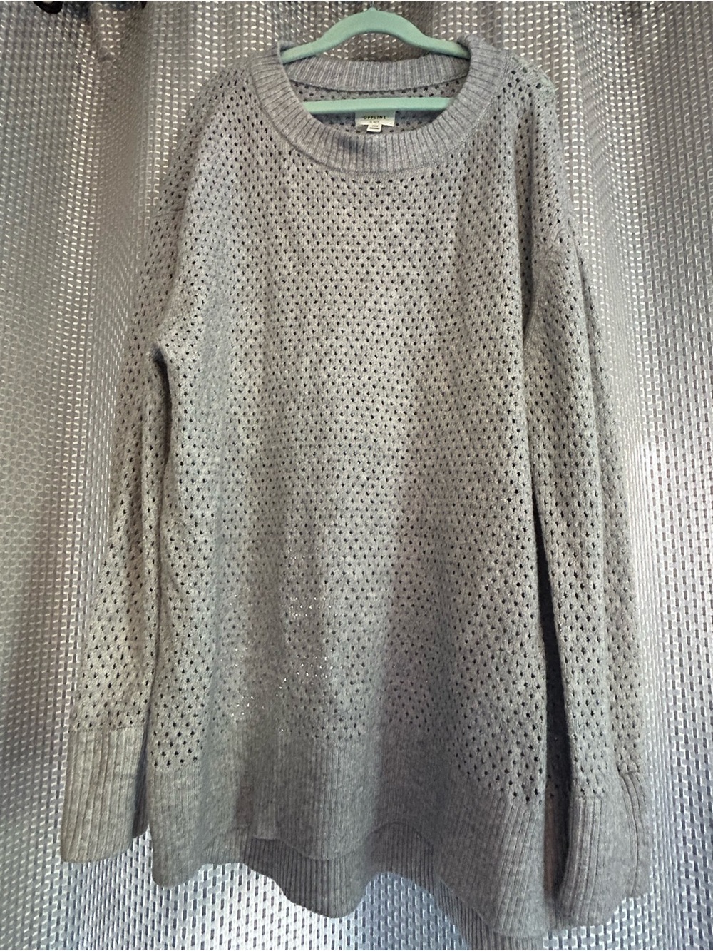 OFFLINE by Aerie Light Gray Open Knit Loose Sweater - Size Medium